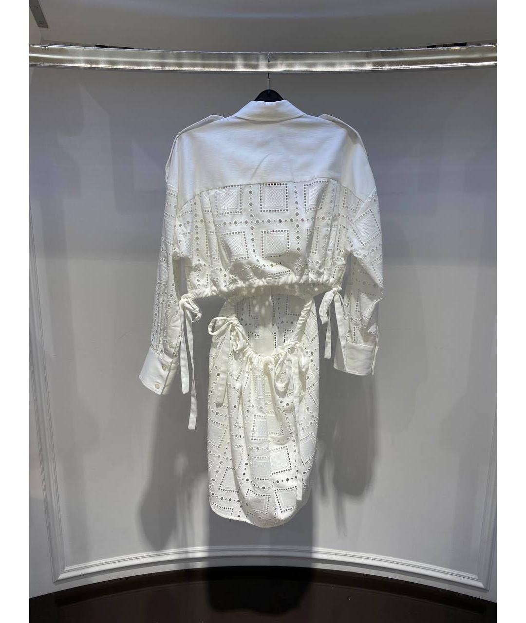 MSGM Белое хлопковое повседневное платье, фото 3