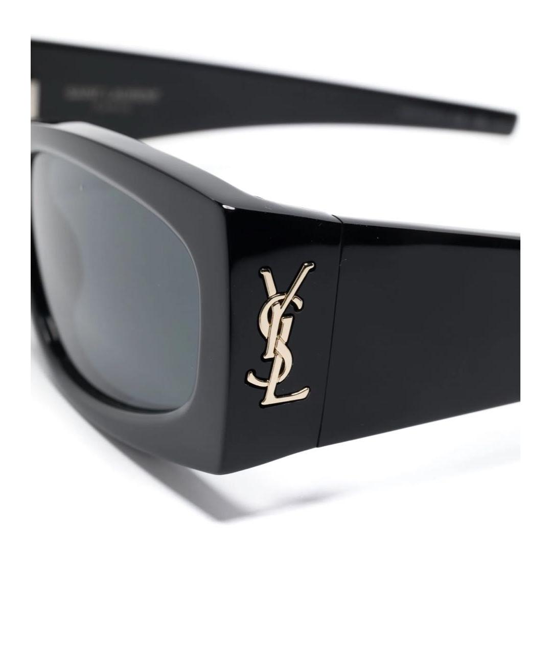 SAINT LAURENT Черные пластиковые солнцезащитные очки, фото 2