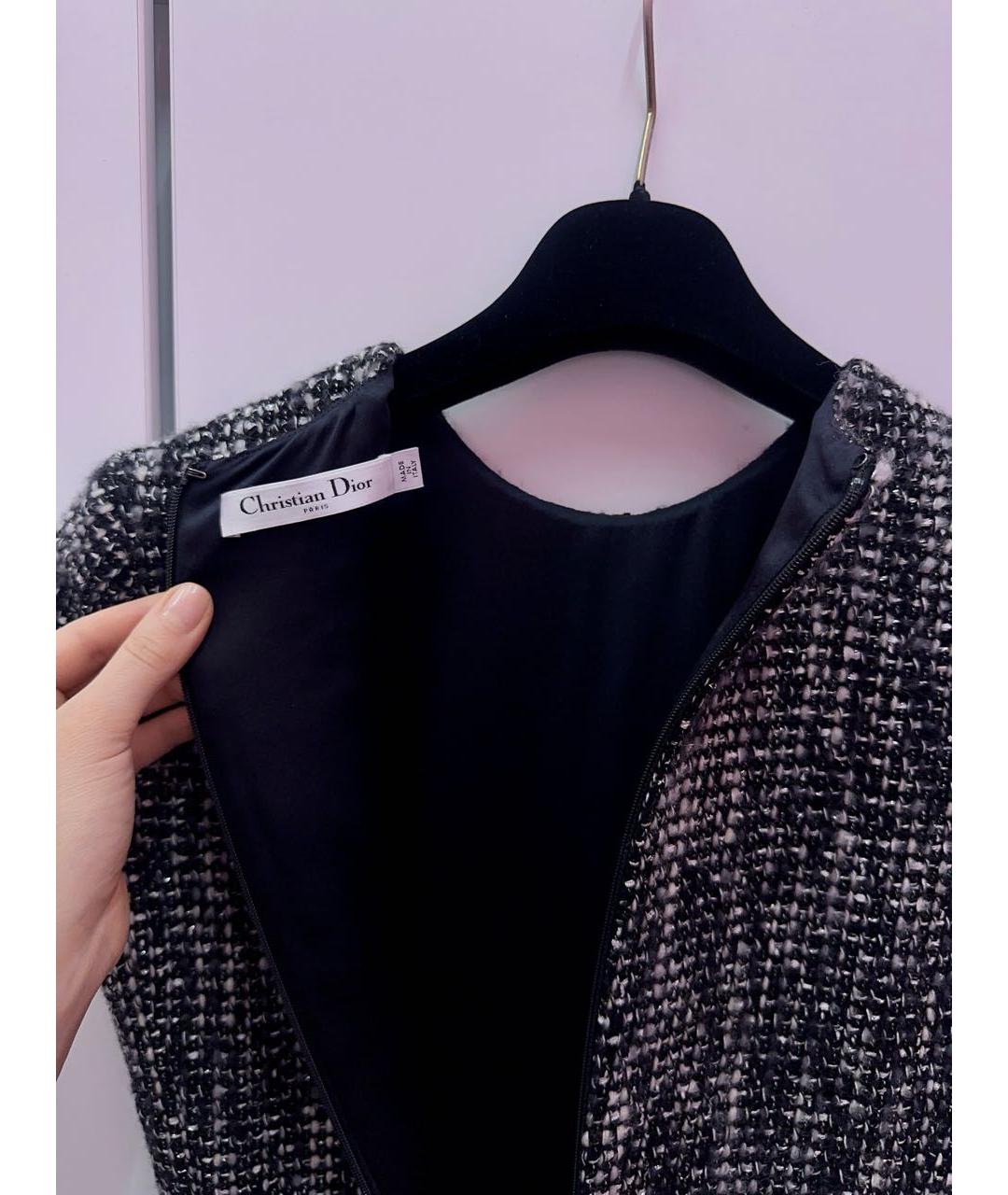 CHRISTIAN DIOR Черное шерстяное коктейльное платье, фото 3