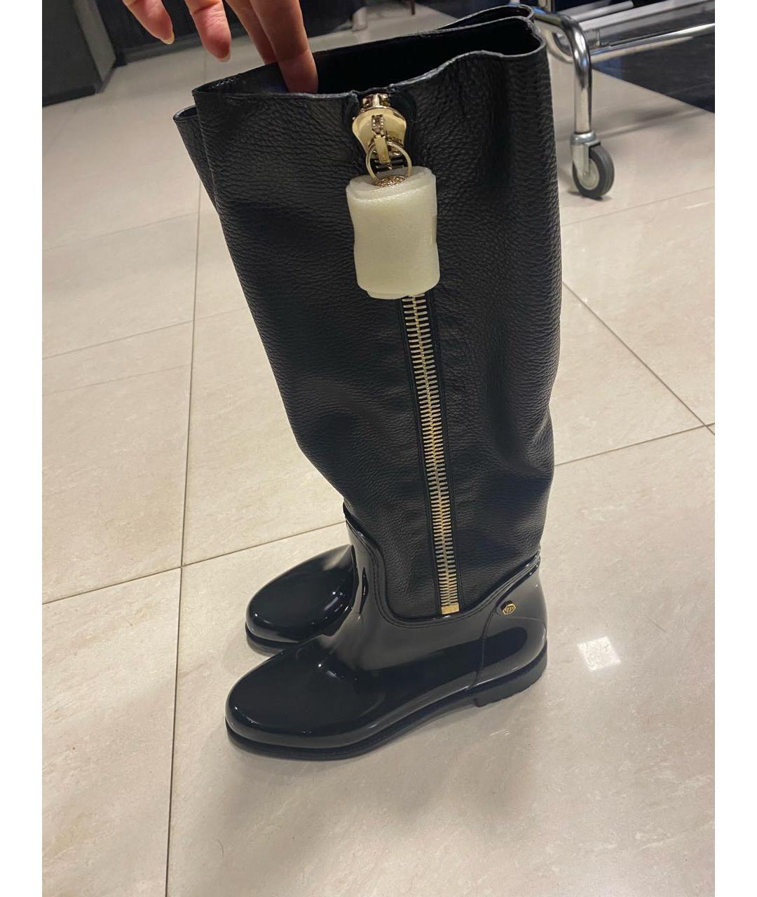 PHILIPP PLEIN Черные кожаные сапоги, фото 5