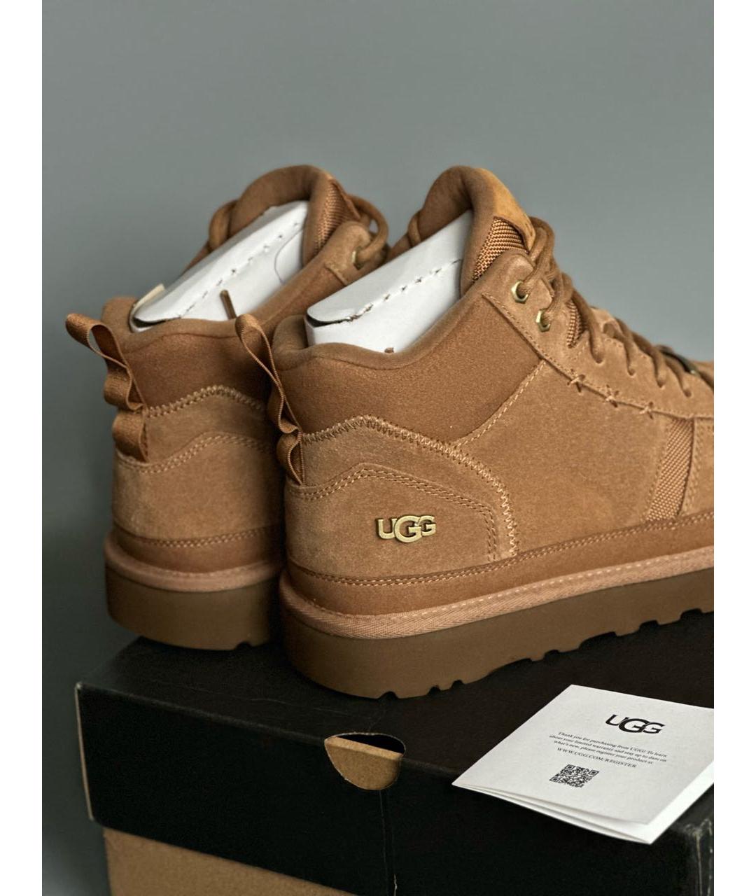 UGG AUSTRALIA Коричневые замшевые высокие ботинки, фото 4