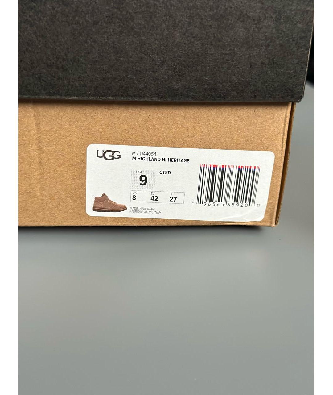 UGG AUSTRALIA Коричневые замшевые высокие ботинки, фото 7