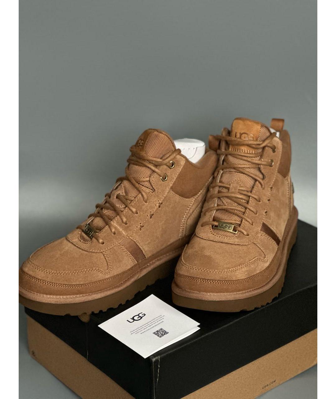 UGG AUSTRALIA Коричневые замшевые высокие ботинки, фото 3