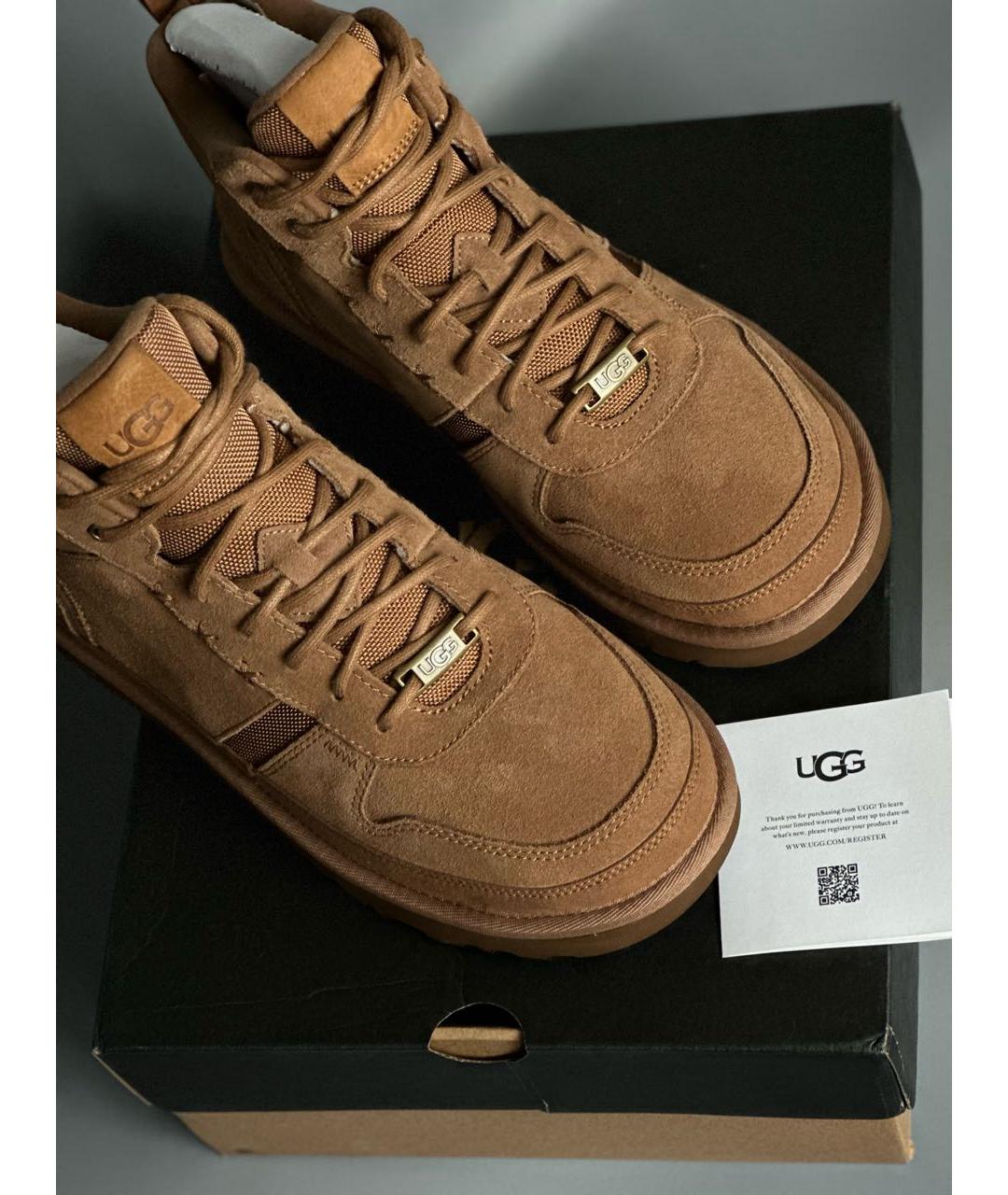 UGG AUSTRALIA Коричневые замшевые высокие ботинки, фото 2