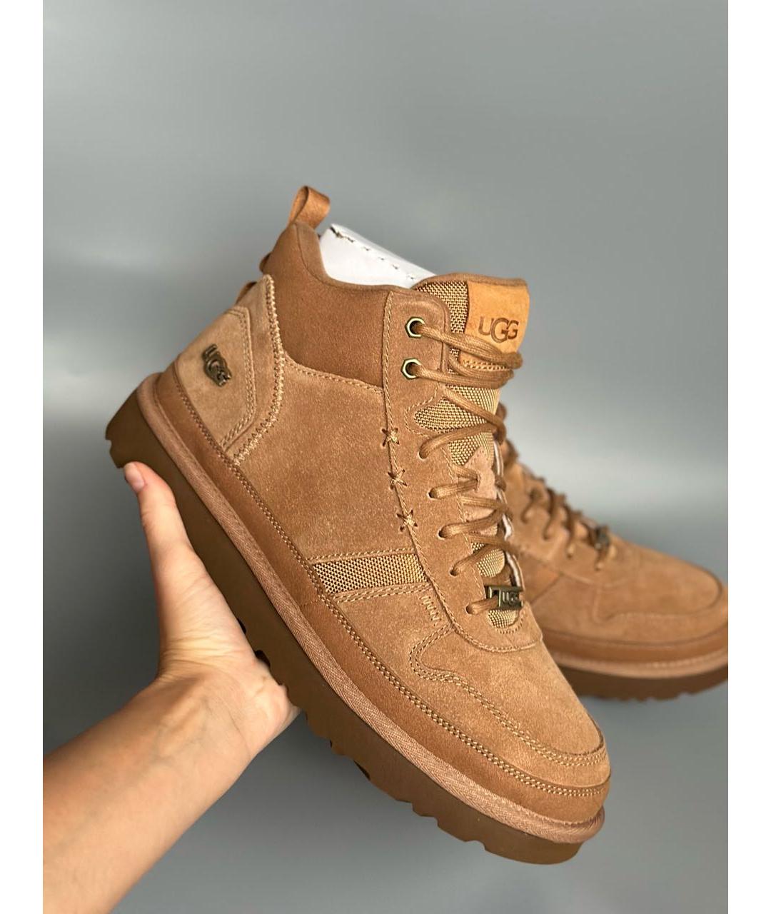 UGG AUSTRALIA Коричневые замшевые высокие ботинки, фото 5