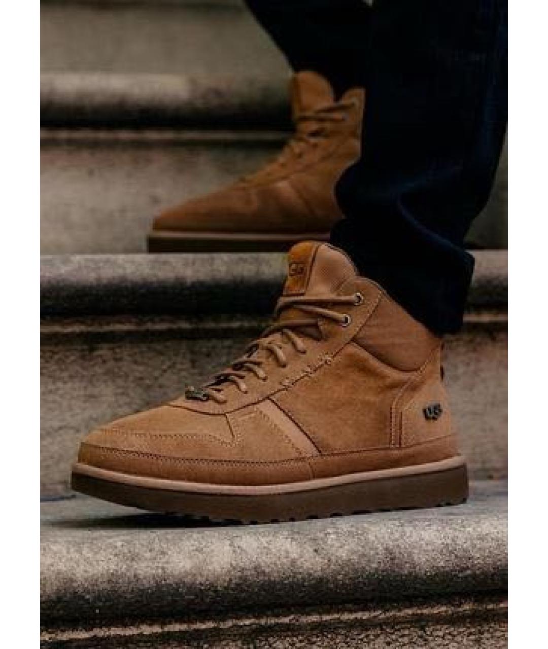 UGG AUSTRALIA Коричневые замшевые высокие ботинки, фото 6