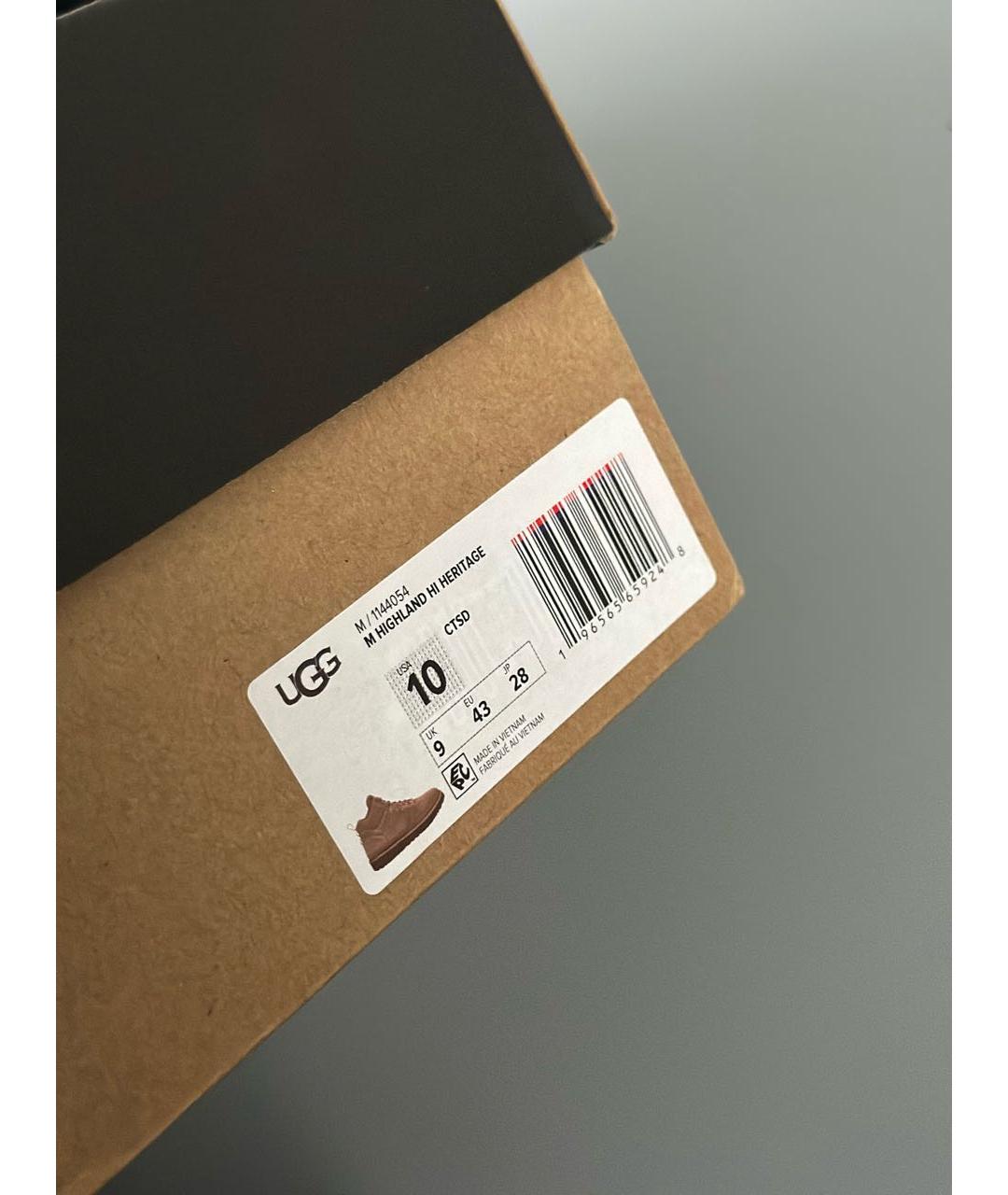 UGG AUSTRALIA Коричневые замшевые высокие ботинки, фото 8