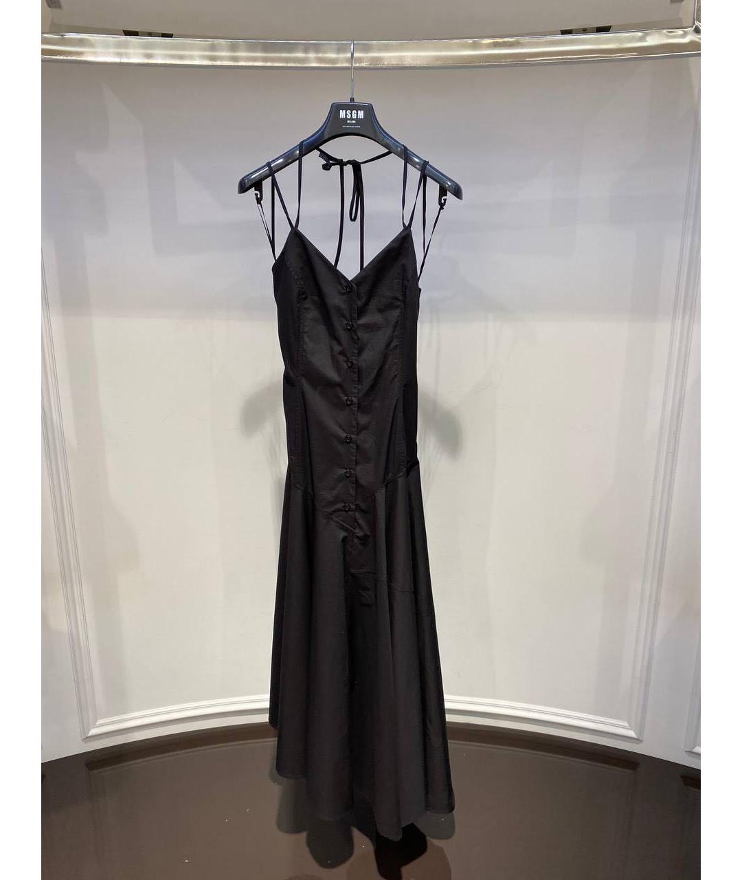 MSGM Черное хлопковое повседневное платье, фото 2