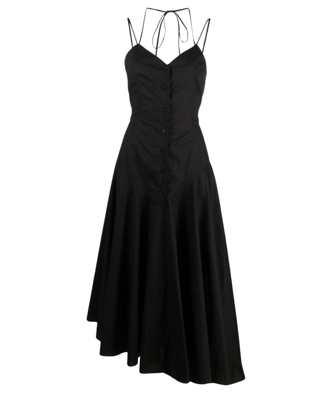 MSGM Черное хлопковое повседневное платье, фото 1