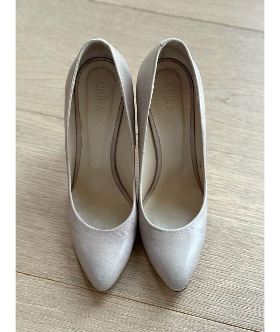 CHLOE Бежевые кожаные туфли, фото 3