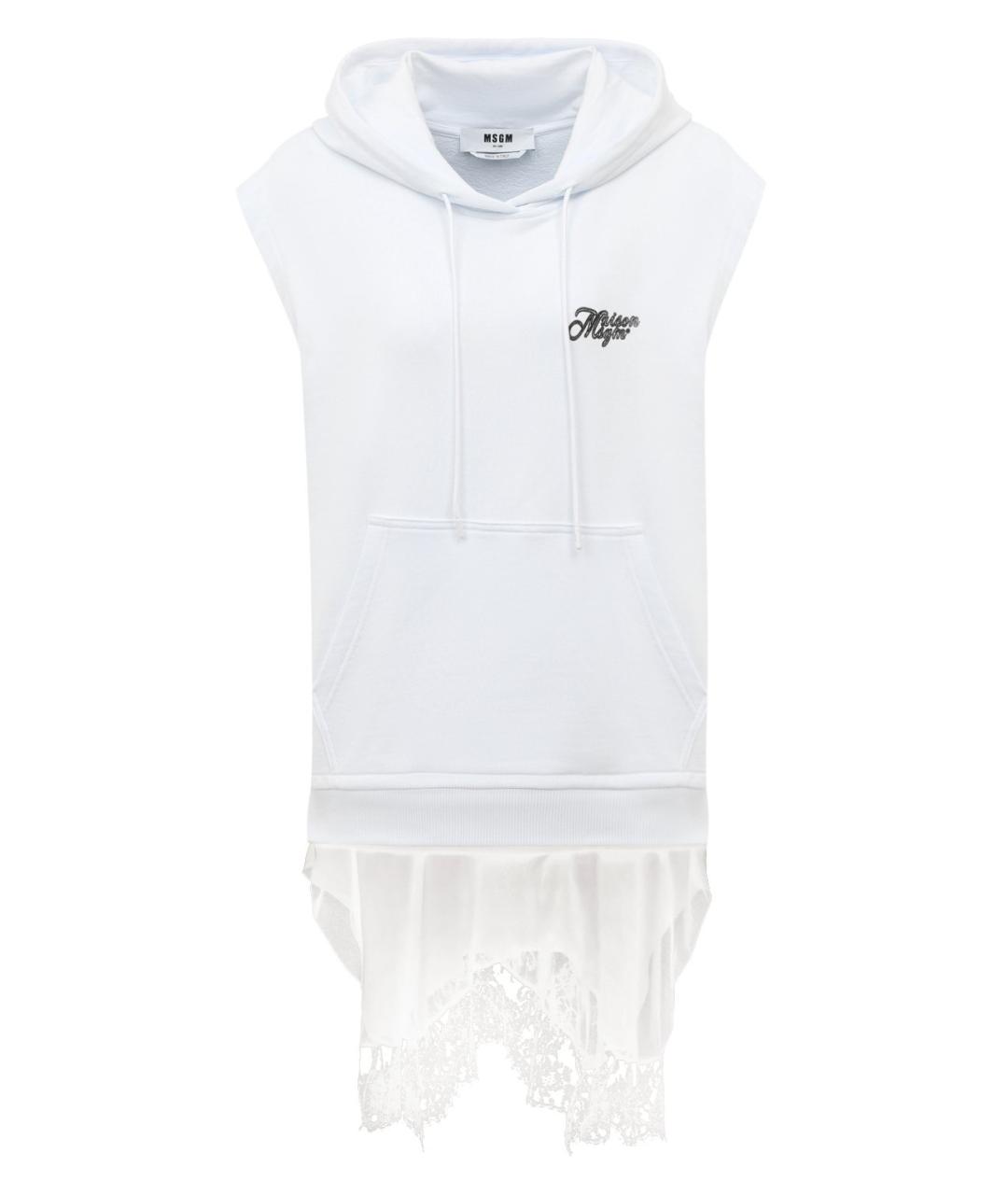 MSGM Белое хлопковое повседневное платье, фото 1