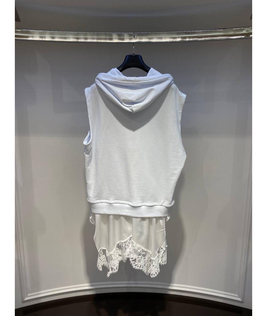 MSGM Белое хлопковое повседневное платье, фото 3