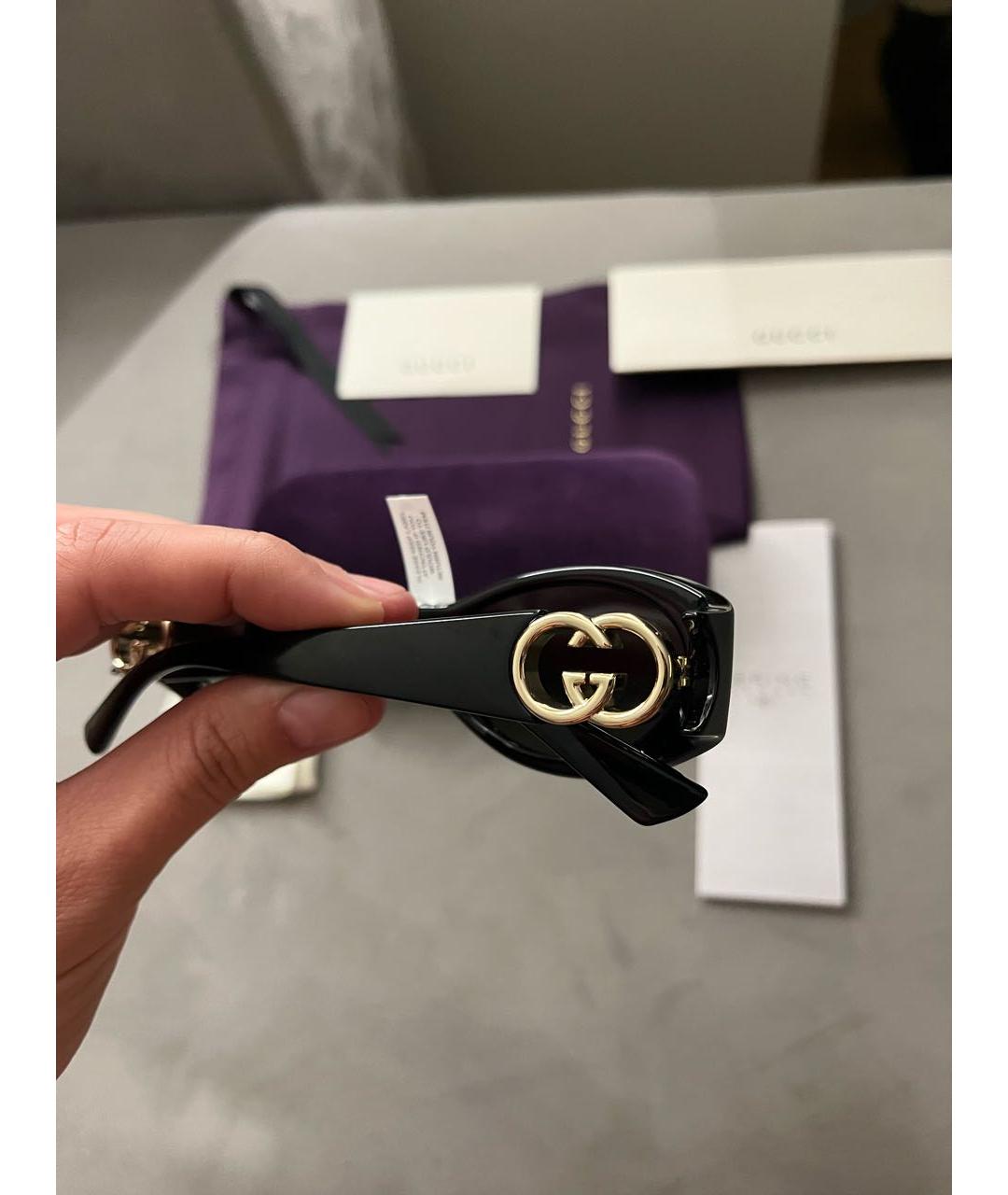 GUCCI Черные пластиковые солнцезащитные очки, фото 7