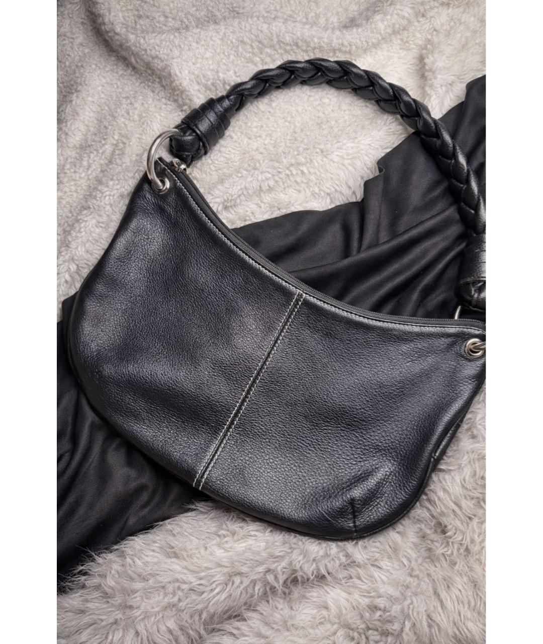 RALPH LAUREN Черная кожаная сумка с короткими ручками, фото 8