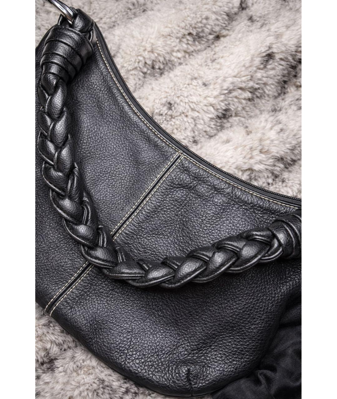 RALPH LAUREN Черная кожаная сумка с короткими ручками, фото 7