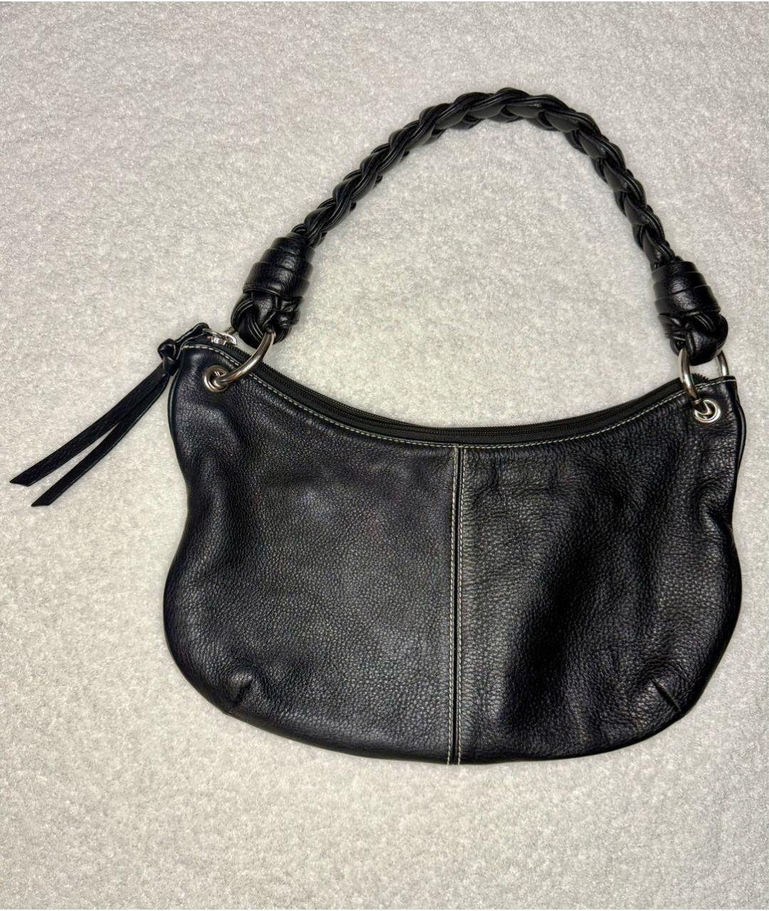 RALPH LAUREN Черная кожаная сумка с короткими ручками, фото 3