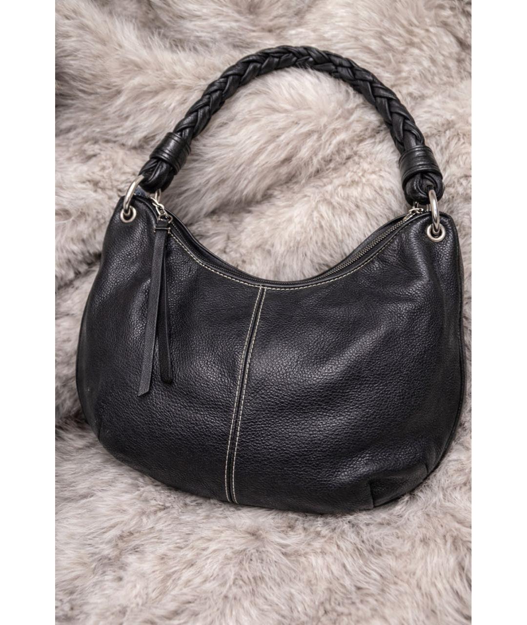 RALPH LAUREN Черная кожаная сумка с короткими ручками, фото 6