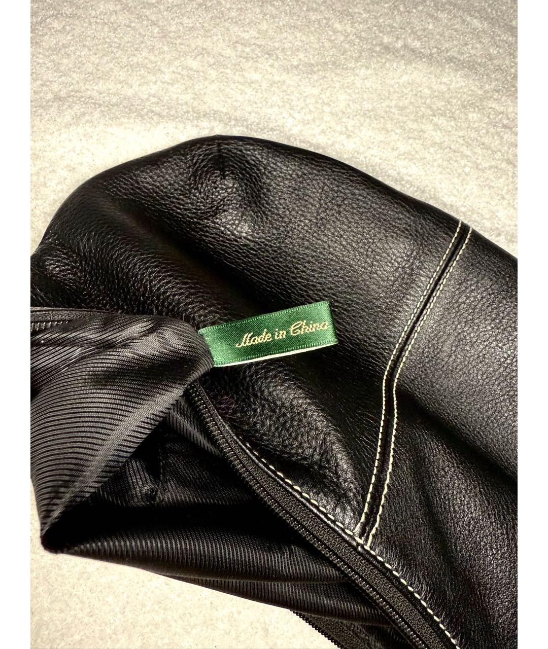 RALPH LAUREN Черная кожаная сумка с короткими ручками, фото 7