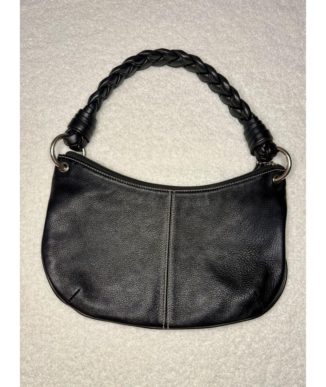 RALPH LAUREN Черная кожаная сумка с короткими ручками, фото 2