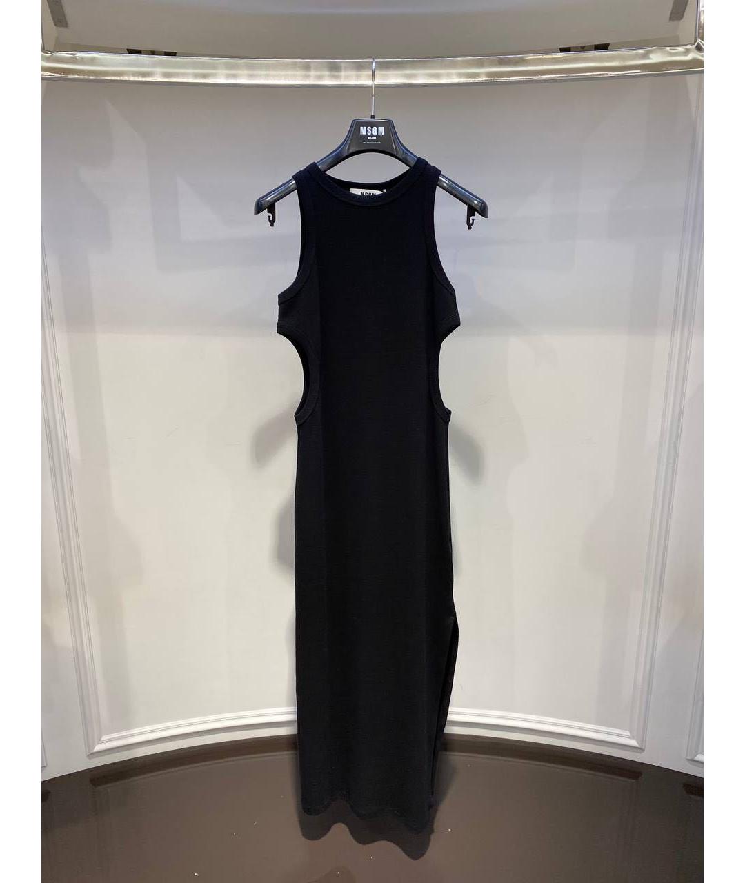 MSGM Черное хлопковое повседневное платье, фото 2
