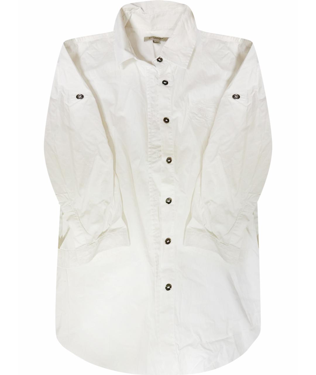BURBERRY Белая хлопко-эластановая рубашка, фото 1