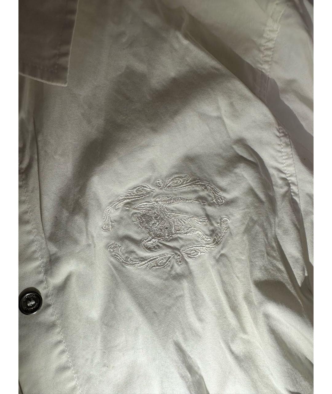 BURBERRY Белая хлопко-эластановая рубашка, фото 3