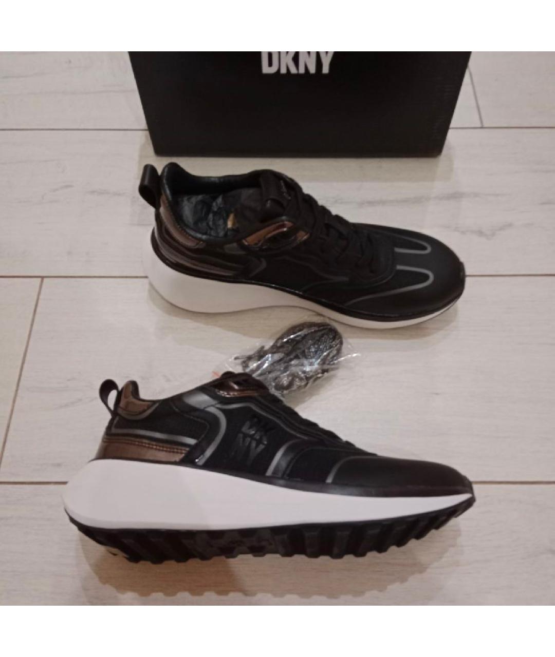 DKNY Черные кожаные кроссовки, фото 4