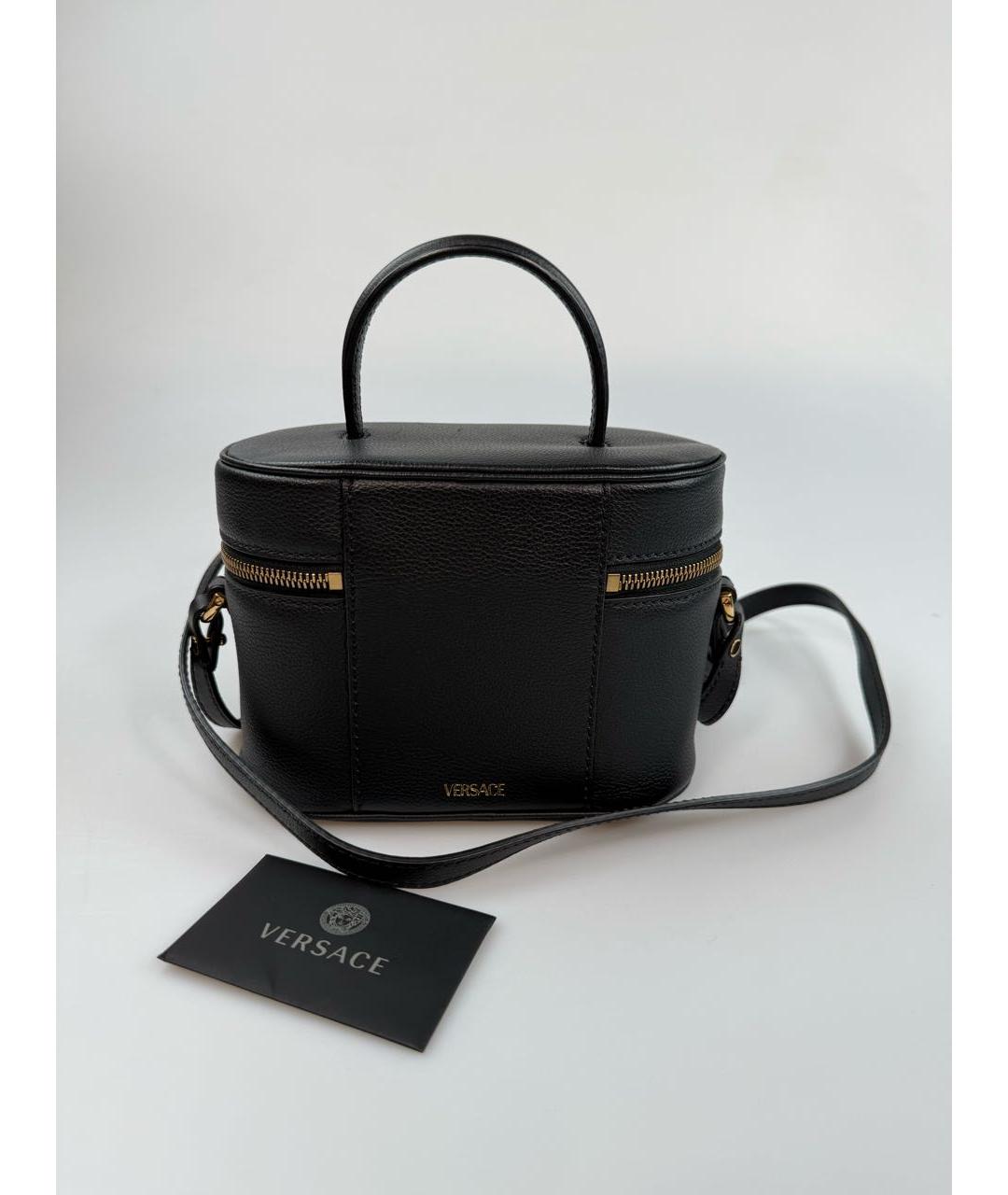 VERSACE Черная кожаная сумка через плечо, фото 3