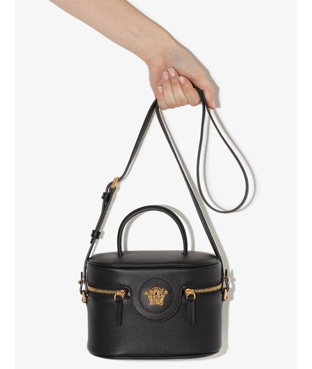 VERSACE Черная кожаная сумка через плечо, фото 2