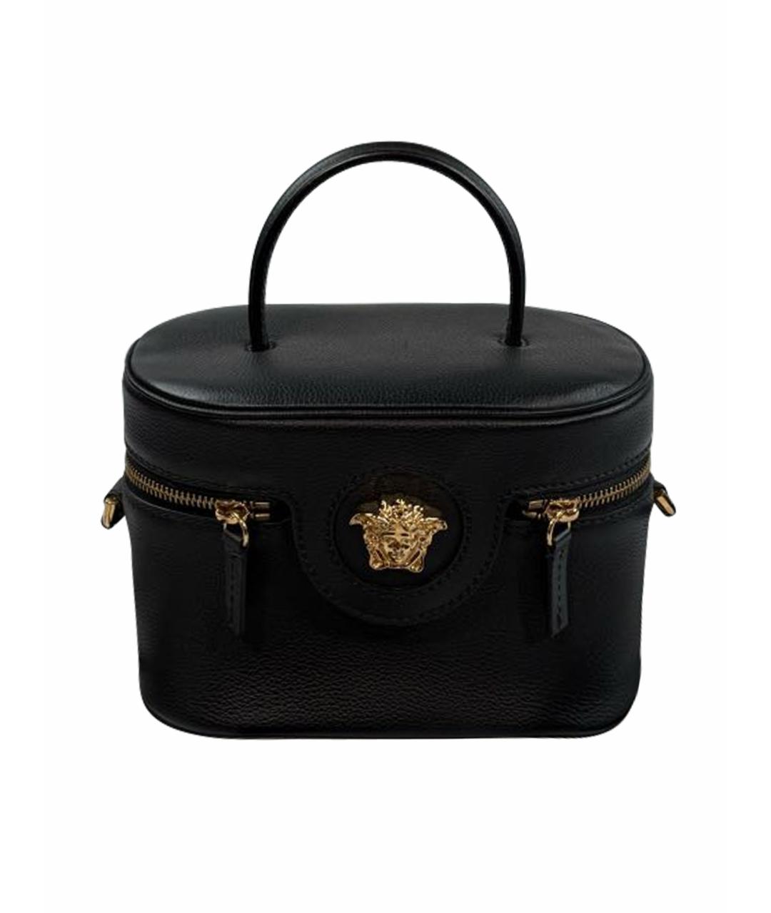 VERSACE Черная кожаная сумка через плечо, фото 1