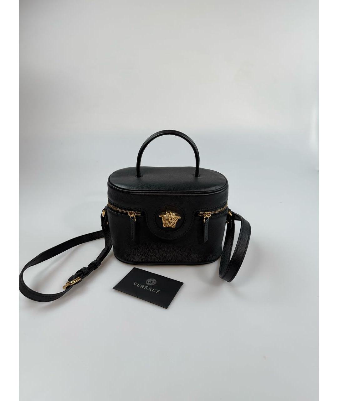 VERSACE Черная кожаная сумка через плечо, фото 7