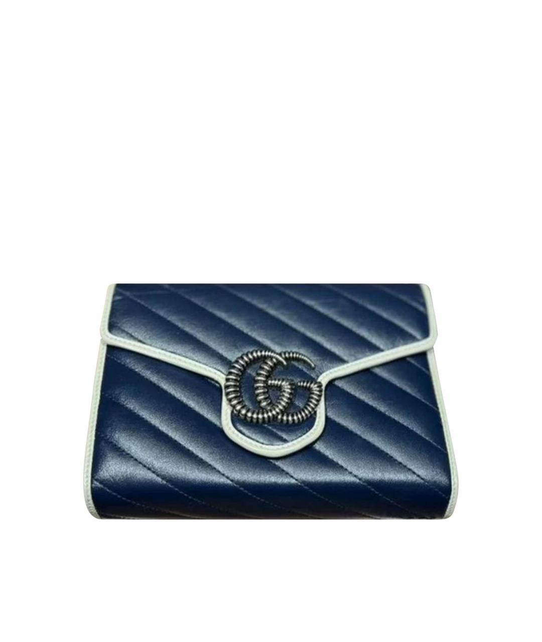 GUCCI Синяя кожаная сумка через плечо, фото 1