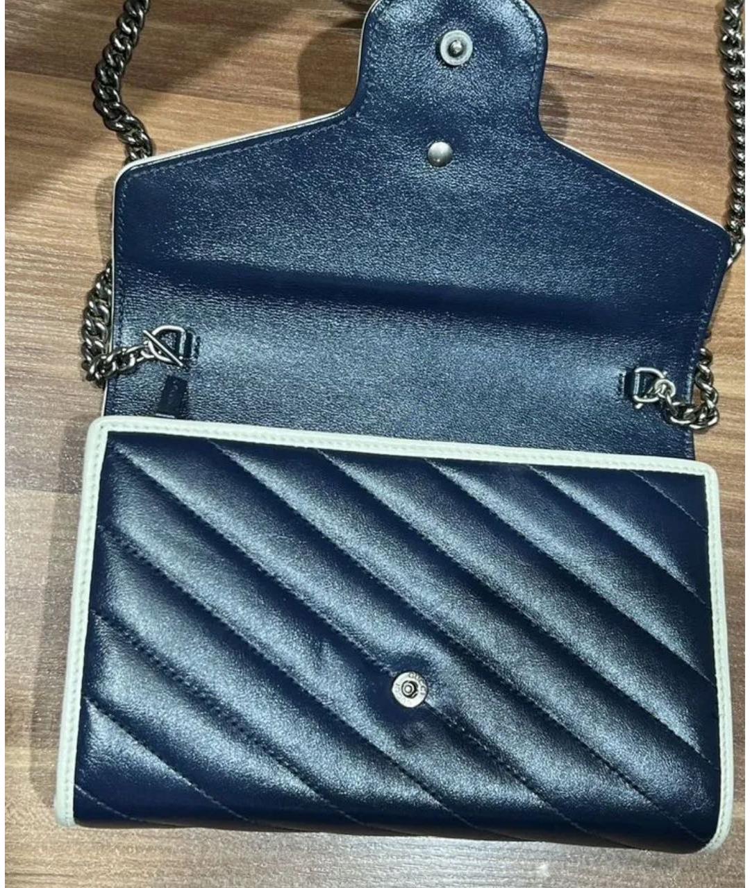 GUCCI Синяя кожаная сумка через плечо, фото 2