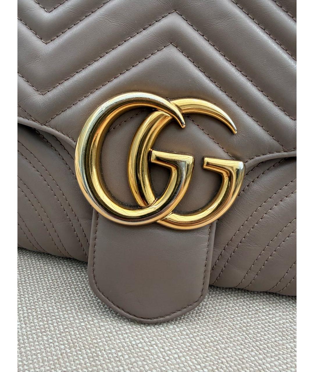 GUCCI Бежевая кожаная сумка через плечо, фото 6