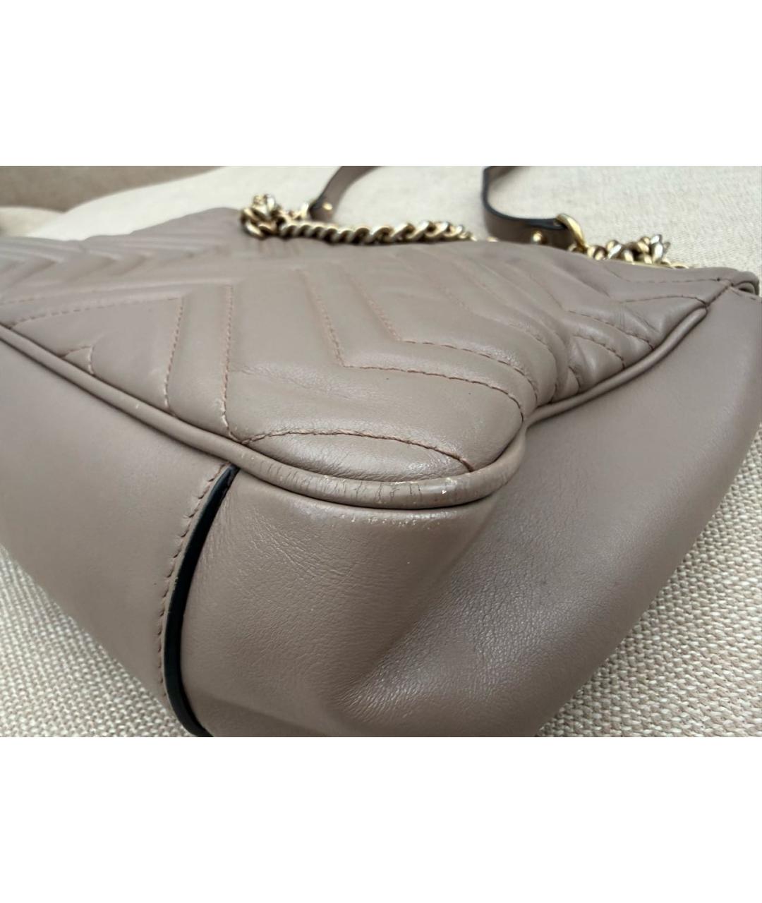 GUCCI Бежевая кожаная сумка через плечо, фото 8