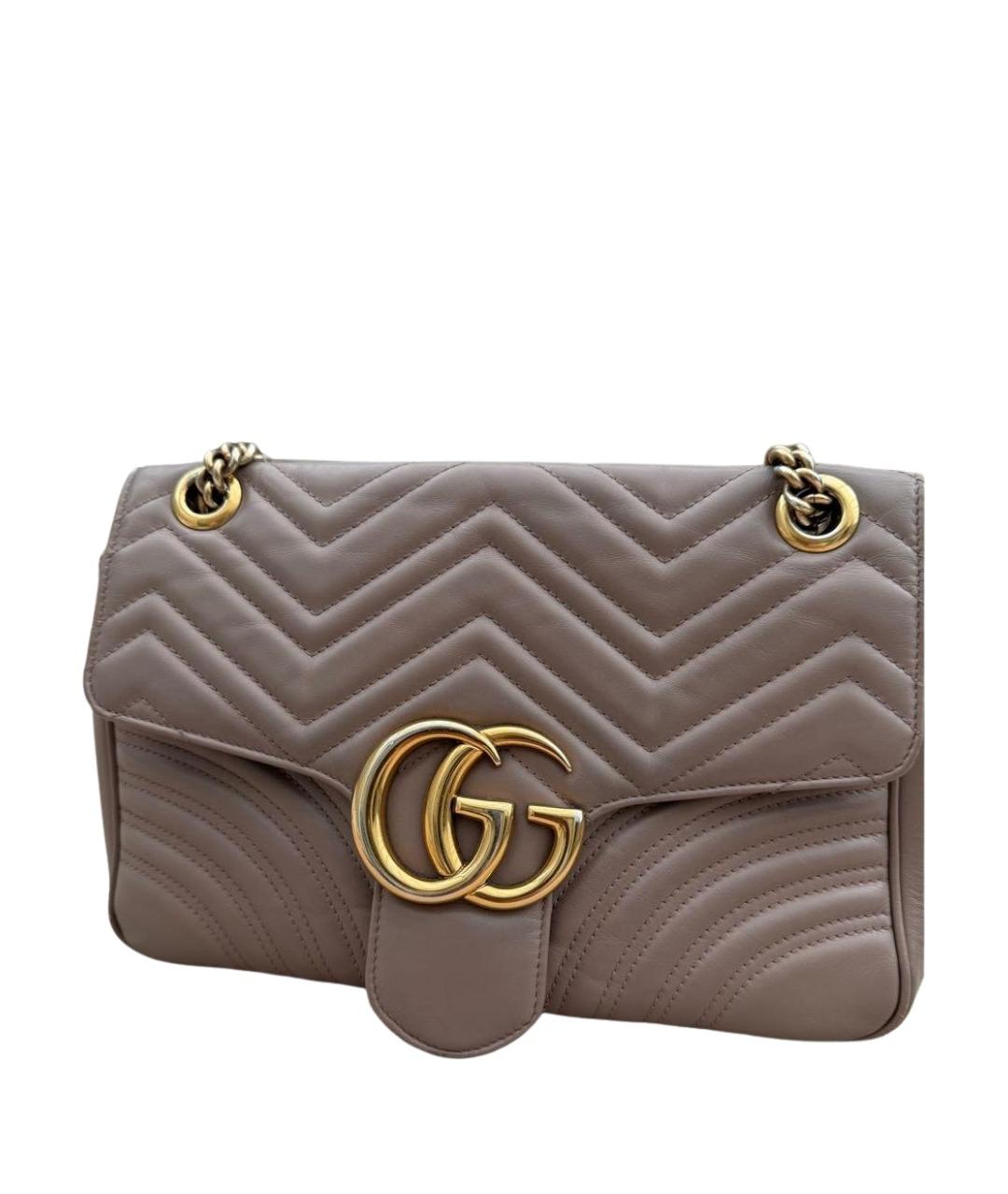 GUCCI Бежевая кожаная сумка через плечо, фото 1