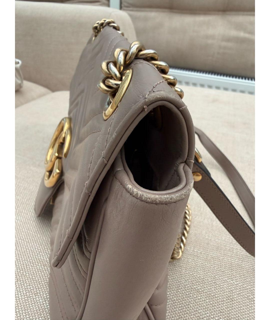 GUCCI Бежевая кожаная сумка через плечо, фото 3