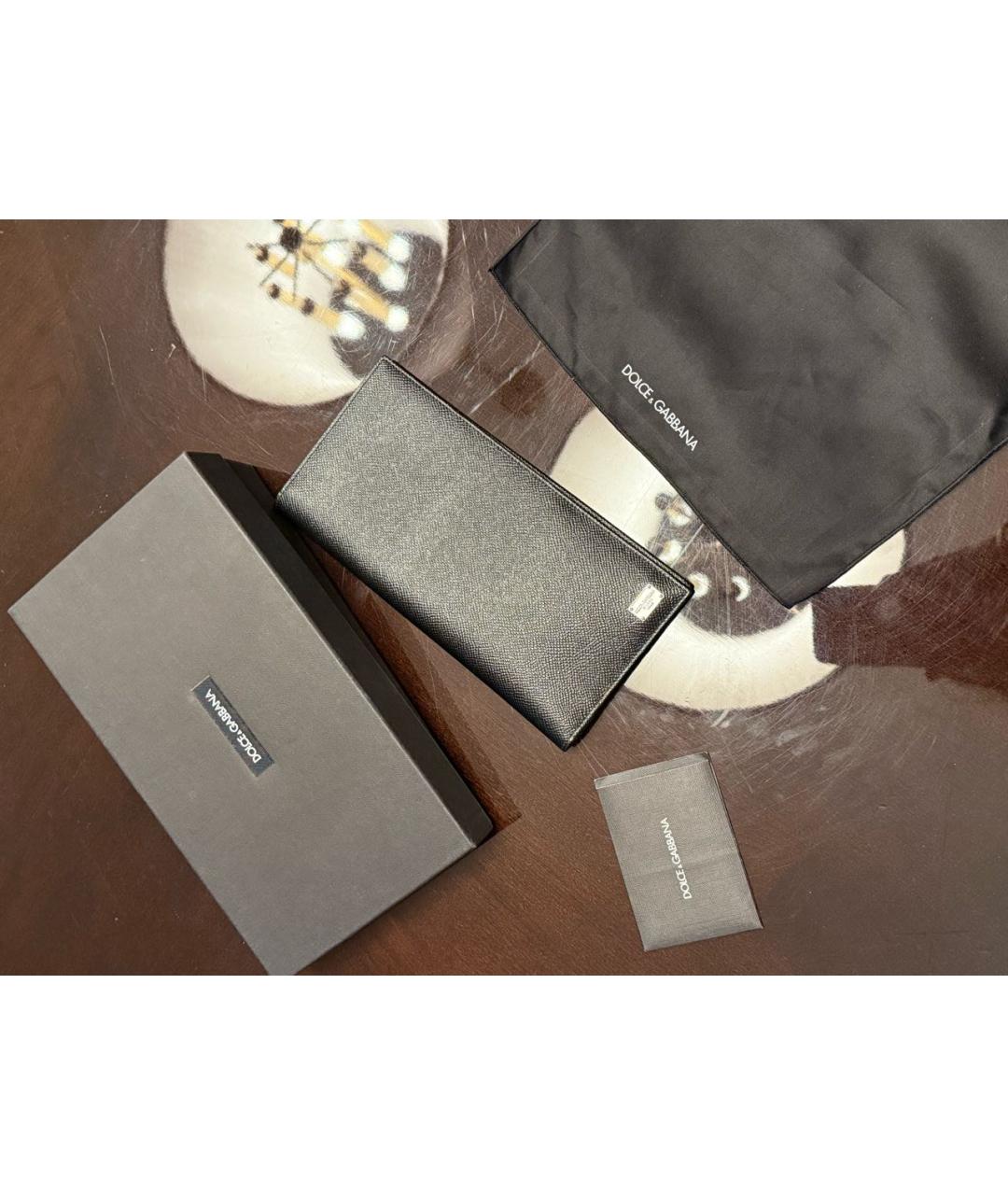 DOLCE&GABBANA Черный кожаный кардхолдер, фото 2