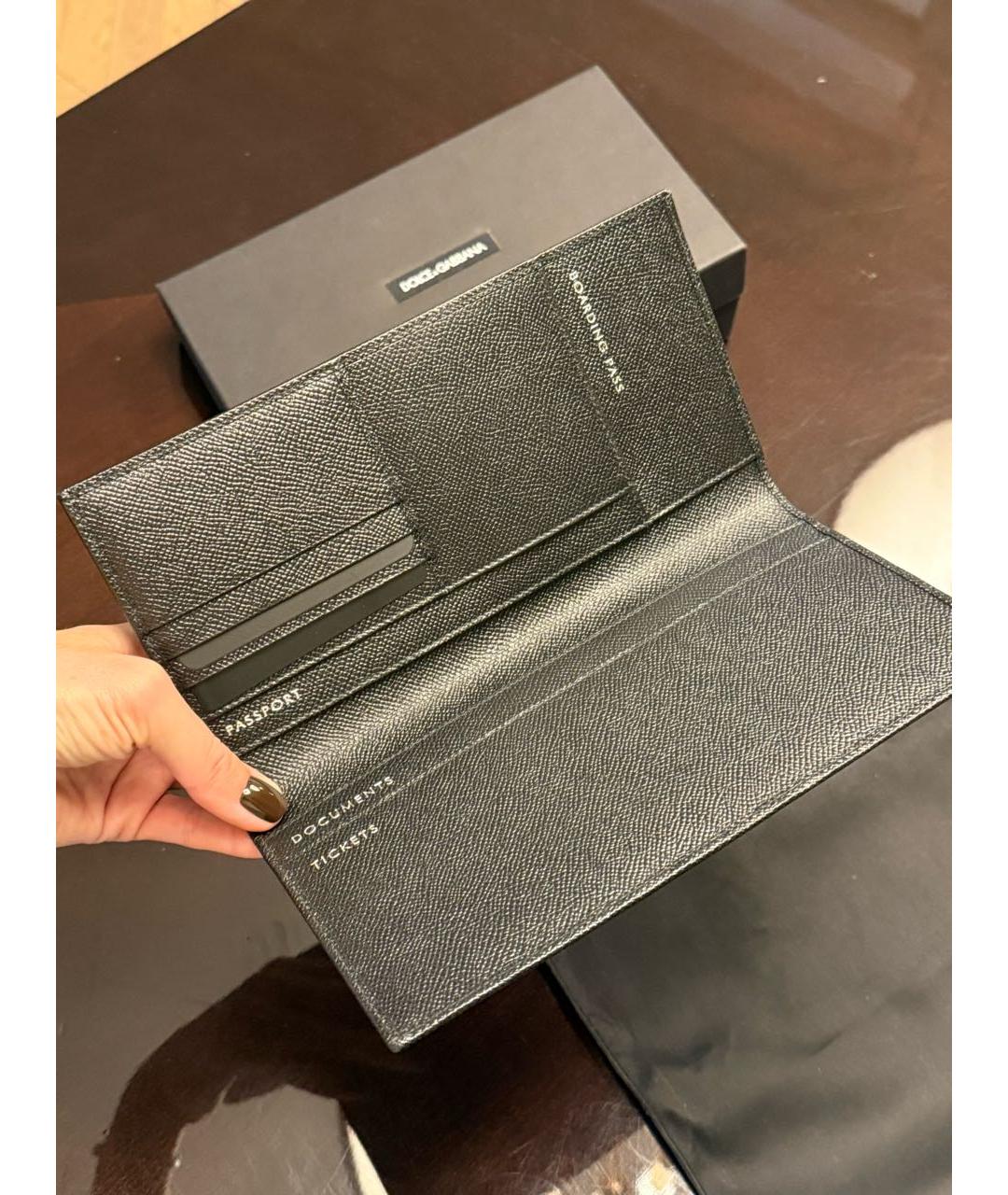 DOLCE&GABBANA Черный кожаный кардхолдер, фото 3