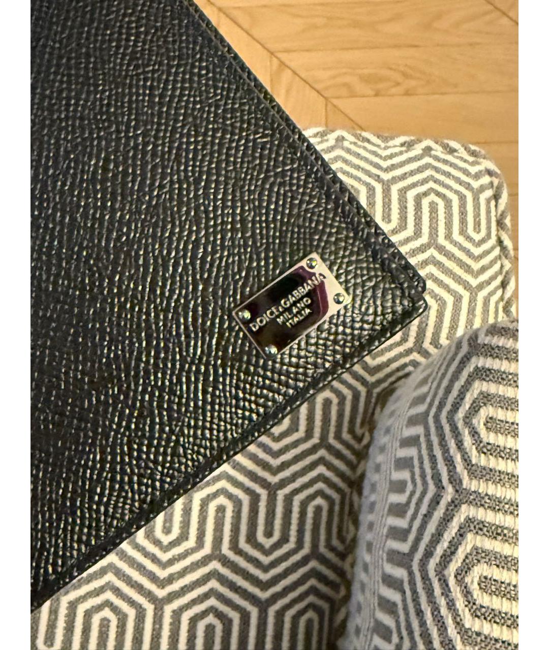 DOLCE&GABBANA Черный кожаный кардхолдер, фото 4