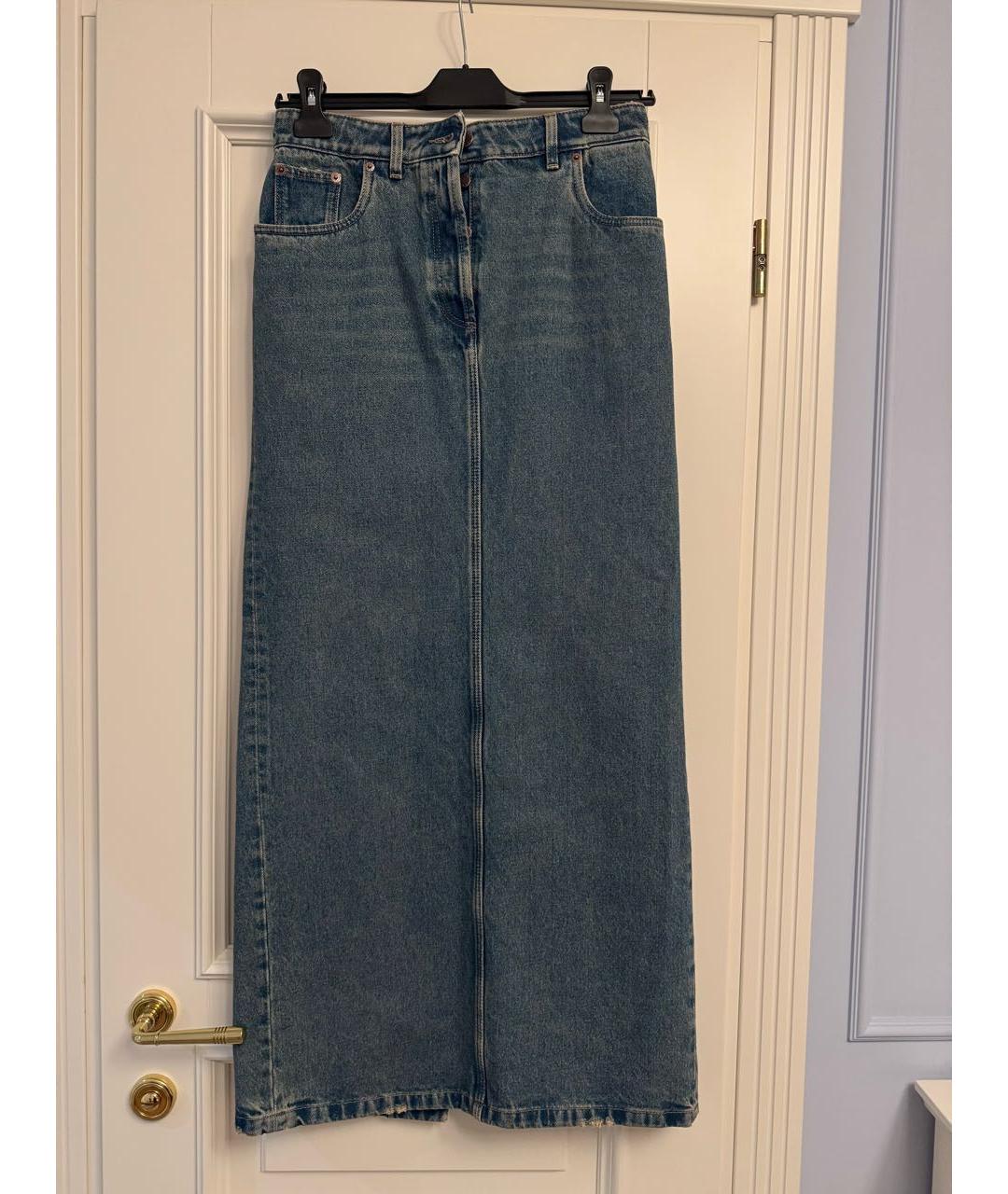 PRADA Голубая деним юбка макси, фото 7
