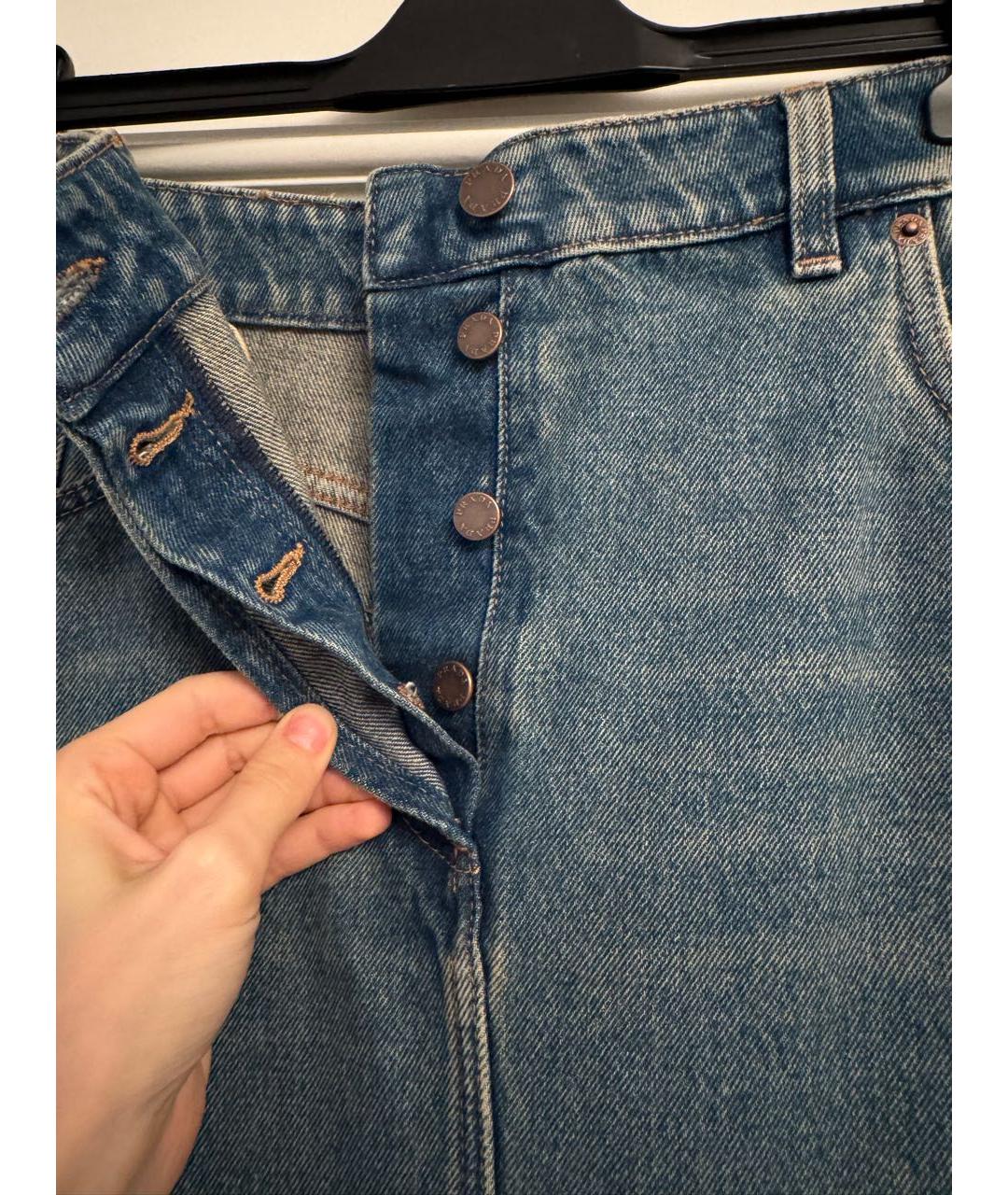 PRADA Голубая деним юбка макси, фото 6