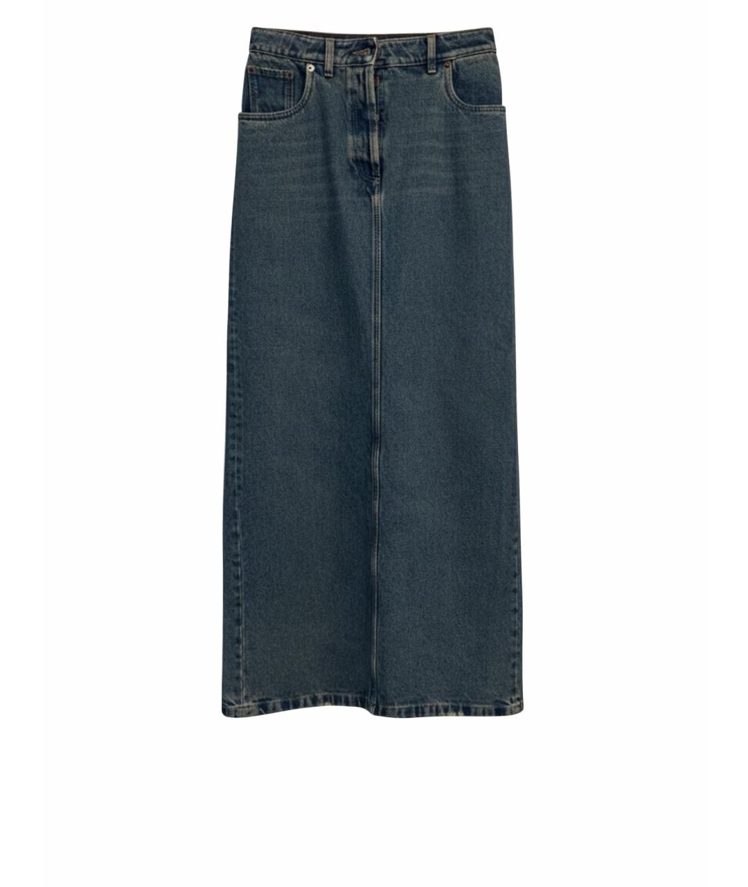 PRADA Голубая деним юбка макси, фото 1