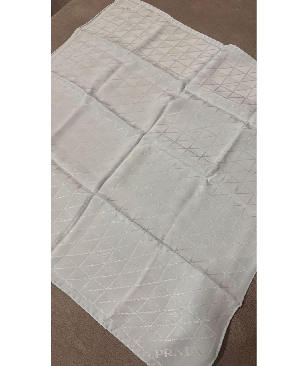 PRADA Голубой шелковый платок, фото 4