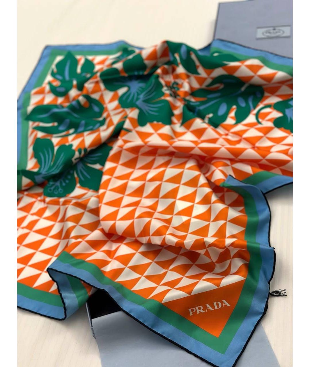 PRADA Мульти шелковый платок, фото 2