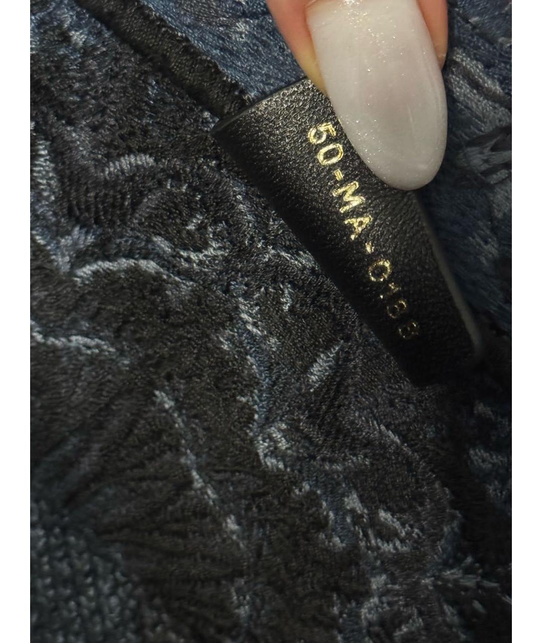 CHRISTIAN DIOR Темно-синяя жаккардовая сумка с короткими ручками, фото 5