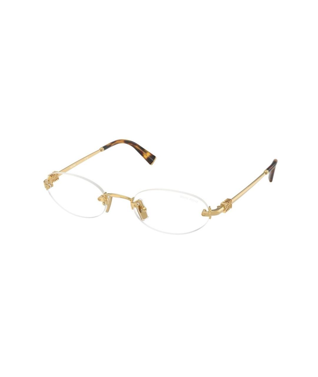 MIU MIU Золотые металлические солнцезащитные очки, фото 7