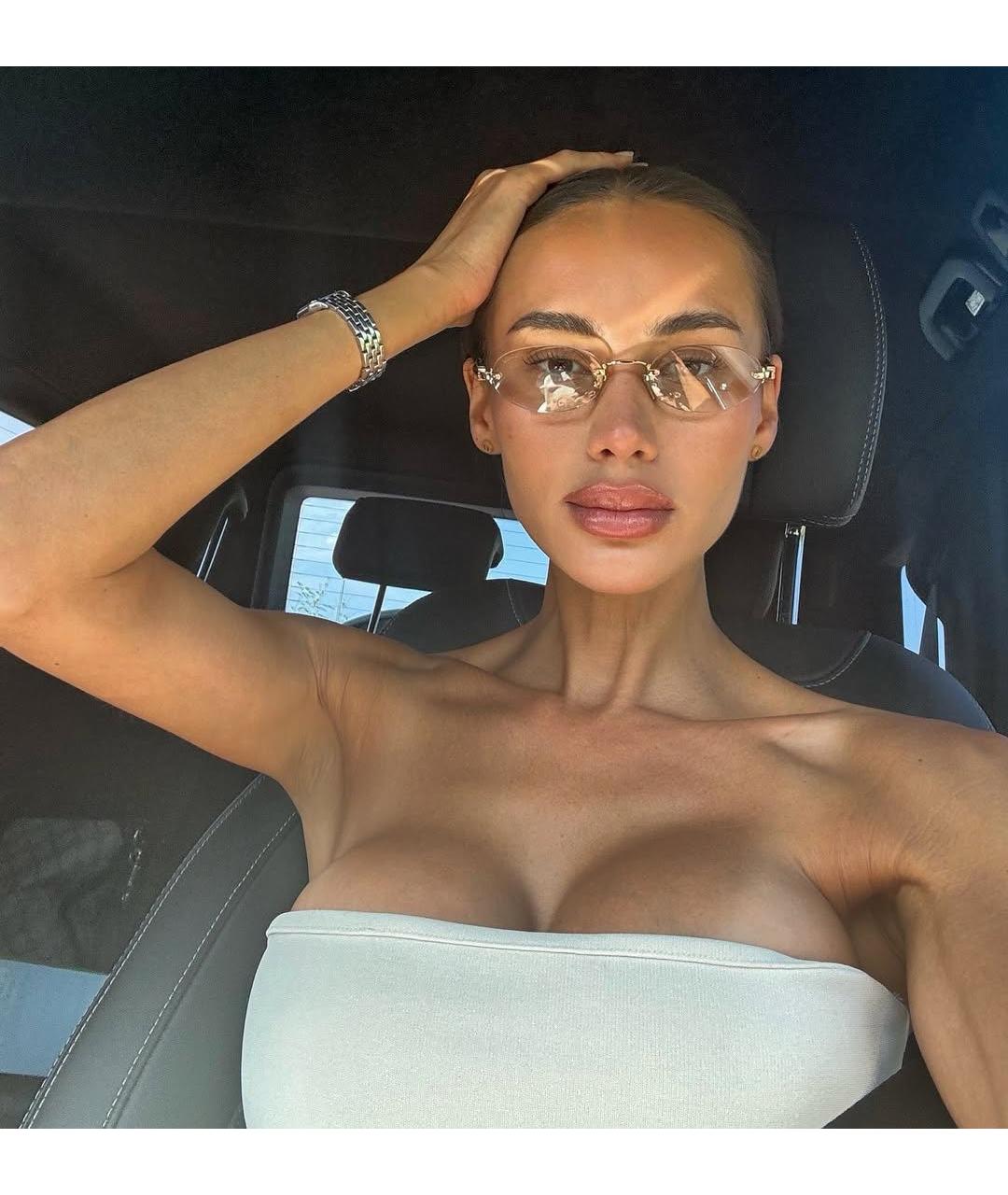 MIU MIU Золотые металлические солнцезащитные очки, фото 5