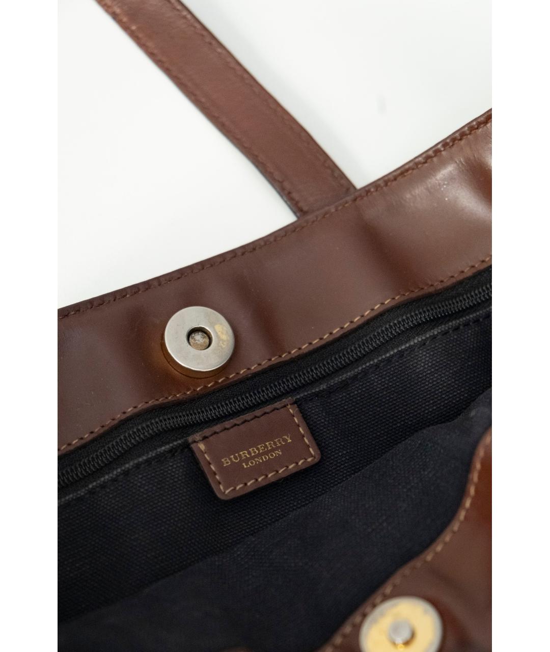 BURBERRY Бежевая синтетическая сумка тоут, фото 7