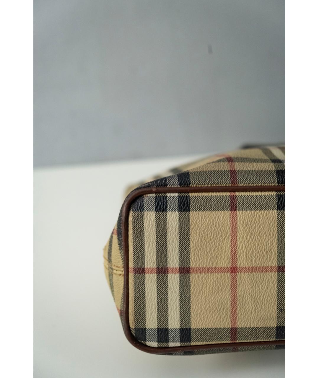 BURBERRY Бежевая синтетическая сумка тоут, фото 4